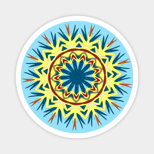 Golden decorative Mandala art Sunflower modern repeated pattern Magnet